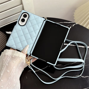 Luxury Crossbody Lanyard Card Slot Holder Case For Samsung Galaxy Z Fold 8 Ultra Fold8 Wallet Strap Cord Bag Leather Back Cover
