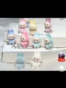 1pcs Diy Glossy Karakter Labubu 3d Figure Resin (No Lubang) Kapal Dalam Warna Acak Gantungan Kunci