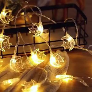 Đèn LED Dây Trang Trí Hình Mặt Trăng Và Ngôi Sao Sử Dụng Nguồn USB/hộp Pin Dùng Cho Lễ Hội Sinh Nhật Đám Cưới Giáng Sinh Ramadan Trang Trí Tạo Không Khí Đèn Trang Trí Độc Đáo Đèn Nền.