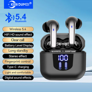 Kebidumei | KEBIDUMEI Bluetooth 5.4 Earphones Wireless Headphones HiFi Stereo Noise Reduction in-ear Earbuds Digital Display Gaming Headsets