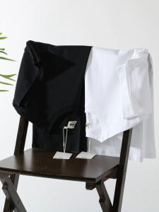 Heavyweight Silk Cotton round Neck Short Sleeve T-Shirt Mens Black White New Summer Comfortable Cool Feeling Standard Fit Youth Trend