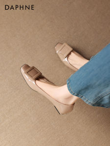 Daphne | Square Toe Mary Jane Flats Fall Leather Shoes