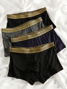 4PCS Fashionable and trendy belt design mens underwear high-end comfortable and breathable underwear set Mens briefs