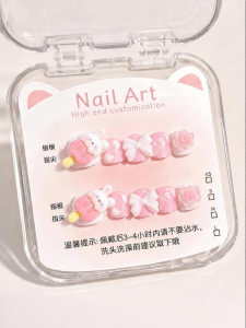 GANGHOU | Non-toxic Short Artificial Nails for Girls Handmade 2026 New Style