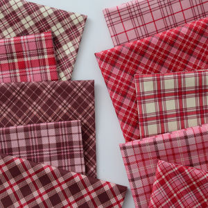 Fabric Cotton Handmade Clothing Short Skirt Newborn Long Sleeve Plaid Minimalist DIY Headdress Boy Cover Cotton Plaid Pattern