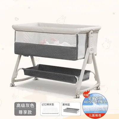 Baby Cot Bed with Changing Table Function Foldable Portable Crib