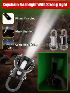 Waterproof burst bright lighting flashlight strong light aluminum products keychain