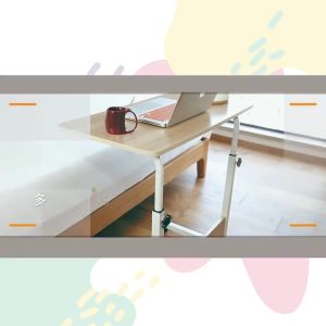 Quality Computer Table Free Assembled If Self-Pick C/W Lockable Castors 2 Sizes 3 Wood Grain Colours Adjustable height light and strong