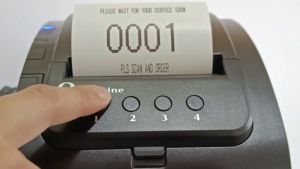 Soonpos One-Click Thermal Queue Number POS Receipt Printer 80mm Auto Cutter No need Internet PC or Laptop With USB LAN Serial Information 3 Inch Queue Ticket Printer For Economic Clinic Restaurant Hair salon Office store