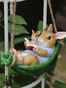 Garden Groceries Creative Swing Rabbit Decorations Garden Outdoor Tree Pendant Balcony Animal Crafts Ornaments