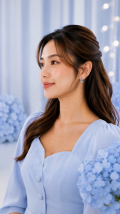 [SG] Blue Butterfly Chain Drop Earrings | 925   Pin Earrings | Crystal Butterfly Earrings | Long Tassel Earrings | ear me out (EMO-59)