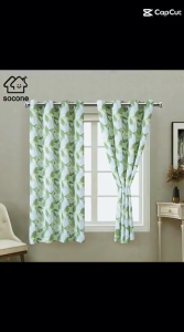 Socone Elegant Semi-Blackout Grommet Short Curtain with Rings W:51x L:59 1PC (130x150cm) Home Decor