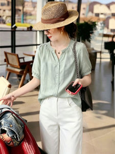 V-neck Youthful Womens Blouse