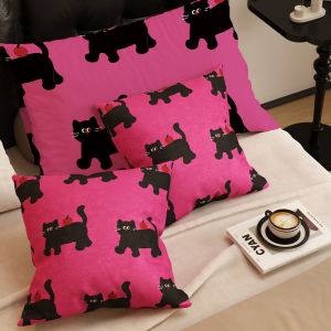 หมอนอิงสี่เหลี่ยมดีไซน์การ์ตูนแมวโดพามีนสำหรับโซฟาระหว่างห้อง หมอนรองกระดูกสันหลัง หมอนรองศีรษะ หมอนรองขา เตียงสุดน่ารัก