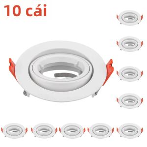 JOYINLED 2/10 Chiếc Vòng Màu Trắng Có Thể Điều Chỉnh Đèn Trợ Sáng Khung Giá Đỡ Cho MR16 GU10 Bóng Đèn Đèn LED Âm Trần Nhà Ở
