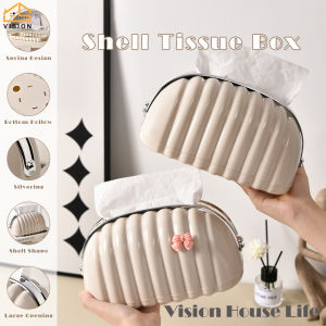 เช็ดปากรูปเปลือกหอย กล่องกระดาษชำระสไตล์น่ารัก ตั้งโต๊ะน้ำหนัก สำหรับห้องนั่งเล่น/ห้องน้ำ/ห้องนอน/ห้องครัว/ห้องรับประทานอาหาร