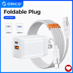 ORICO GaN 30W 35W USB C Charger Plug PD Type C Wall Charger Adapter Foldable Quick Travel Charger