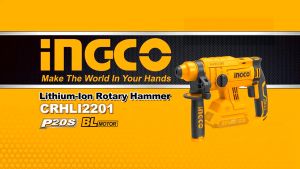 (ถูกสุด) INGCO สว่านโรตารี่ไร้สาย CRHLI2201 20V (ไร้แปรงถ่าน) แบต4.0ah 1ก้อน+แท่นชาร์จ ประกัน 2+2