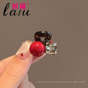 Elegant Red Pearl Hair Clip Womens Side Bangs Small Hair Clip Stylish Hair Accessory 2025 New Design Hair Card Headwear