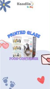 KANDILA BABY PRINTED GLASS FOOD CONTAINER 160ML / KDL 027-5 / WADAH MPASI / KOTAK MAKANAN ANAK ANAK / WADAH MAKAN ANAK / MANGKUK MAKAN ANAK ANAK