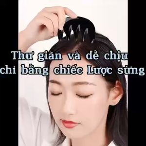 Lược sừng chải thông kinh lạc 5 răng (S-9cm) Mỹ nghệ Hà Phương massage giúp tỉnh táo