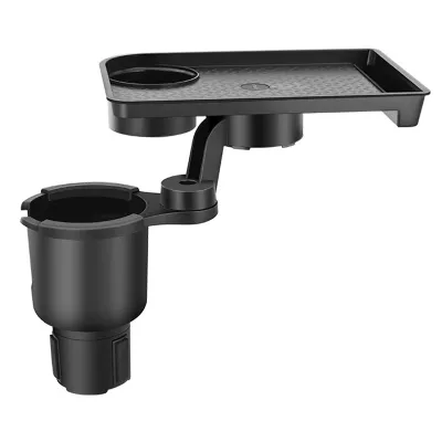 SEAMETAL Car Cup Holder Expender Multi-Function Drink Holder with Food Table 360 Degree Adjustable Base Tray for Lunch Snack