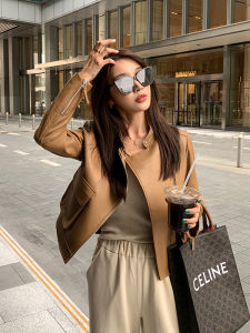 XMO | Korean Style Loose Leather Jacket Sheepskin