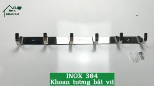 Móc treo đồ nhà tắm Inox 304 PHÁT ĐẠT (từ 5 – 10 móc) không rỉ sét Móc áo inox dẹp (SP011)