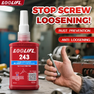 LOOLIFL 243 THREAD ADHESIVE MEDIUM STRENGTH THREAD SECURING AGENT ANOXIOUS ADHESIVE M6-M20 BOLTS / ANTI-VIBRATION LOOSENING / AUTOMOBILE REPAIRS SUITABLE FOR ALL METALS.