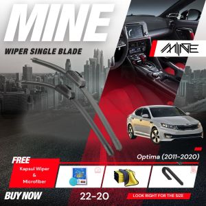 Wiper Frameless Single Blade KIA OPTIMA 1 Pasang (FREE BONUS)