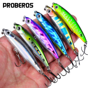 Proberos Chìm Bút Chì Mồi 1/6 Bộ Thép Không Gỉ & PVC Bơi Hình Chữ Z 3D Mắt Cá Hành Động Sống Động Như Thật Cho Đại Dương Sông & Câu Cá Hồ