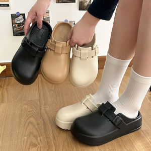 UTUNE รองเท้าสไตล์วินเทจรองเท้าเปิดส้นสีทึบส้นตึกสำหรับผู้หญิงรองเท้าแบบรัดเข็มขัดปรับได้พื้นรองเท้าหนา