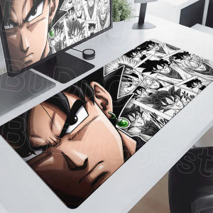 Bandai | Japan Anime Mouse Pad XXL New Black White Goku Comic Style Deskmat Large Gaming Keyboard Speed Rug Non-slip Dragon Ball Mausepad
