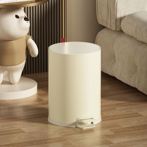Circular pedal garbage can simple household garbage can modern modern garbage can for bathroom bedroom kitchen living room