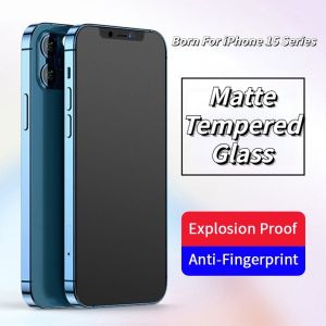HD Matte Tempered Glass Film for IPhone 15 14 13 12 11 Plus Pro Max Mini X Xs XR XS Max 6 6S 7 8 Plus Anti Peeping Screen Protector Film No Fingerprint