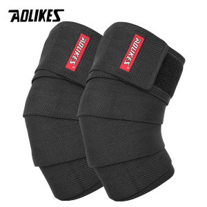 AOLIKES | AOLIKES 1 Pair Knee Wraps for Squats and Powerlifting Compression Wraps with Strap for Men & Women Weightlifting Support
