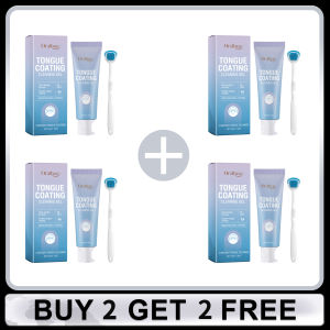 oralhoe | Tongue Cleaning Gel with Toothbrush for Remove Tongue Coating Eliminate Bad Breath Fresh Breath Inhibit Oral Bacteria Oral Care
