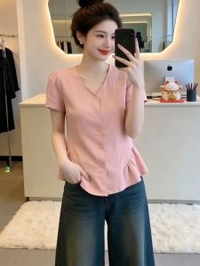 AIYITI | High-end Commute Pink Short-sleeve Summer Womens Clothing