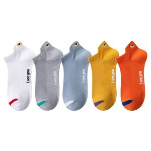 Mens Short Socks Spring Summer Thin Breathable Sweat Absorbent Sports Cotton Boat Socks Anti-Odor Quick Dry Mesh Running Socks