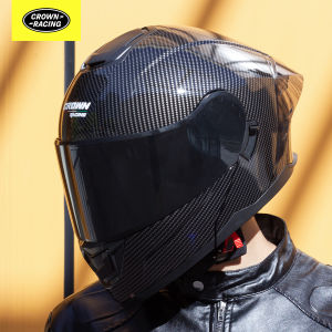 Motosikal Dual Visor Flip Up Helmet muka terbuka Modular untuk lelaki DOT pengesahan Helmet motosikal dengan Tail Wing Double Lens