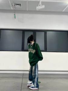 สูง เอว ขาตรง สาม ลายทาง กางเกงยีนส์ ผู้หญิง ฤดูร้อน สาวฮอต ดีไซน์ ลำลอง ขากว้าง กางเกงขายาว เดนิม สีน้ําเงิน ทนต่อการสึกหรอ