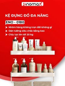 Kệ nhà tắm ENOMAX đựng đồ trong phòng tắm dán tường siêu chắc. Chất liệu nhôm hàng không cao cấp dày dặn chống gỉ sét.