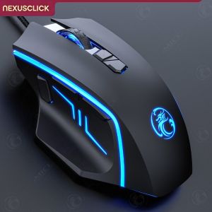 NexusClick USB Wired Gaming Mouse8 Button Backlit Ergonomic Mice 7200 DPI Backlight Adjustable Optical for Gamer Office Desktop