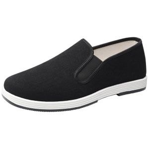 Beijing Mens Cloth Shoes Summer Comfortable Breathable Moxa Absorbent Slip-On Casual Shoes round Toe Flat Heel Rubber Outsole