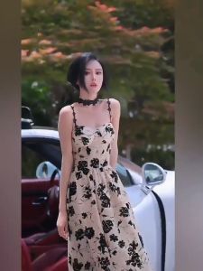 korean floral sleeveless long summer plus size evening dress dinner parti elegant french vintage dress women casual