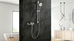kran air shower mandi set bathtub panas dingin stainless hitam black rose gold minimalis 4BG estetik