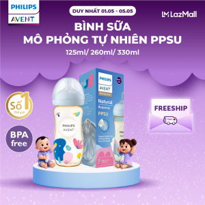 Bình Sữa Mô Phỏng Tự Nhiên Mới PPSU Philips Avent Natural Response 125ml 260ml 330ml - Cảm giác và động tác ti như ti tự nhiên ( Hộp 1 bình)