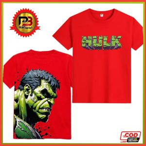 T-Shirt Kaos HULK Cotton 30s Ukuran Anak Dan Dewasa