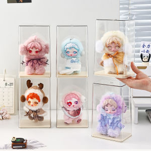 1pc Transparent Acrylic Dustproof Labubu Display Box Toy Collectible Display Box Desktop Organizer