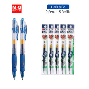 M&G Brand Gel Pen 0.5 mm Stationery retractable Ballpoint pen & refills set Blue ballpen School & office supplies